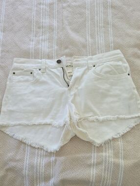 Billabong White Frayed Hem Denim Cutoff Shorts
